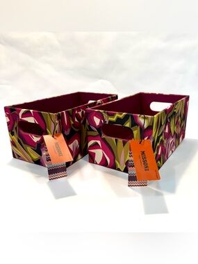 NWT Missoni for Target from 2011 Set of 2 Media Storage Boxes 11"x6”x5” Passione